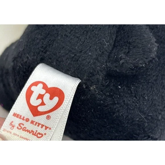 Hello Kitty Halloween Bat By TY Beanie Babies Orange & Black 6" Plush Toy NWT - Picture 6 of 12